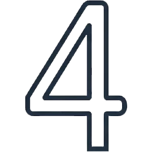 Number four in a stylized, dark blue font with clear lines and sharp edges.